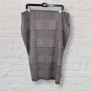 Ruby & Lace Pink and Black Plaid Midi Pencil Skirt Size 2XL